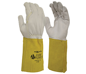 MAXISAFE GLOVES FIREFORCE RIGGER EXT CUFF PREM LEATHER MED